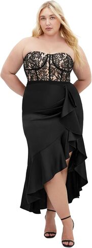 City Chic Women's Lace Ruffle Dress in Saudi Arabia