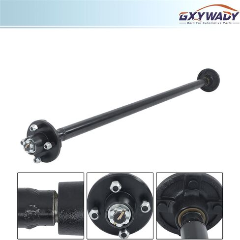 GXYWADY 4 Lug-4 بوصة محور المقطورة 2000 رطل محور المقطورة مع U Bolt Kit 58 بوصة محور الوجه in Kuwait