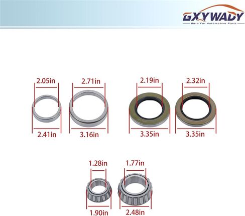 استبدال مجموعات محمل المقطورة GXYWADY لمحور المقطورة 1.25 بوصة إلى 1.75 بوصة 5200-7000 رطل 4 مجموعة in Saudi Arabia
