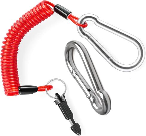 6FT Trailer Breakaway Cable with Pin, Heavy Duty Spring Towing Coiled Wire Replacement, High Rebound Spring Safety Breakaway Device for RV Towing Trailer Emergency Camper in Saudi Arabia