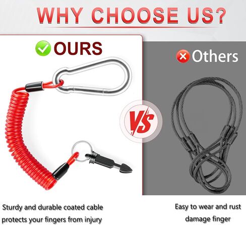 6FT Trailer Breakaway Cable with Pin, Heavy Duty Spring Towing Coiled Wire Replacement, High Rebound Spring Safety Breakaway Device for RV Towing Trailer Emergency Camper in Saudi Arabia