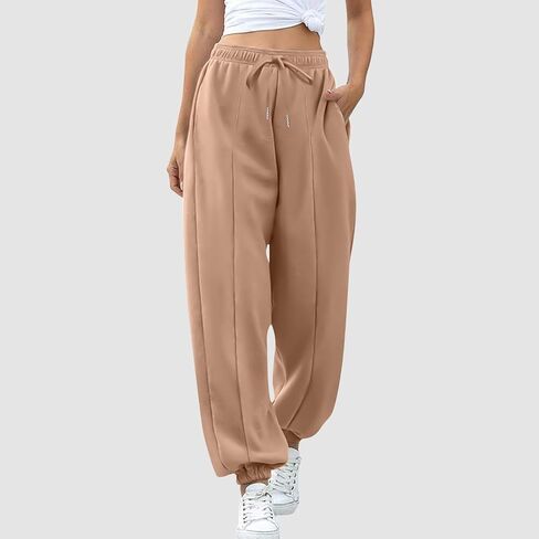 Womens Pants Workout Baggy Sweatpants Athletic Drawstring Joggers with Pockets Winter Fashion Casual Fall Clothes in Saudi Arabia
