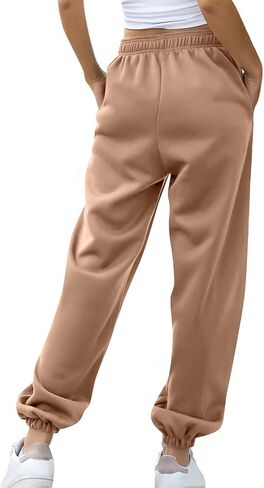 Womens Pants Workout Baggy Sweatpants Athletic Drawstring Joggers with Pockets Winter Fashion Casual Fall Clothes in Saudi Arabia