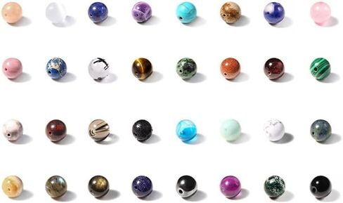 Pingyongchang 3Pcs 8mm Semi-Precious Gemstones Beaded Bracelets for Women Men Healing Crystal Stone Bracelet Stress Relief Stretch Round Beaded Elastic Luck Bracelets Unisex Friendship Jewelry Gifts in Saudi Arabia