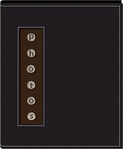 ألبوم براج بغطاء جلدي مخيط بأزرار معدنية من بايونير، أسود in Kuwait