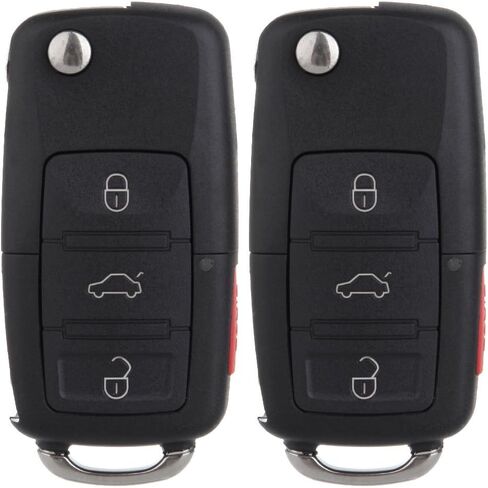 SCITOO Key Fob Keyless Entry 2005 for Volkswagen for Beetle 1.8L, 2005 for Volkswagen for Golf 1.8L, 2005 for Volkswagen for Jetta 1.8L HLO1J0959753AM HLO1J0959753DC (2 PCS) 4 buttons 315Mhz in Saudi Arabia
