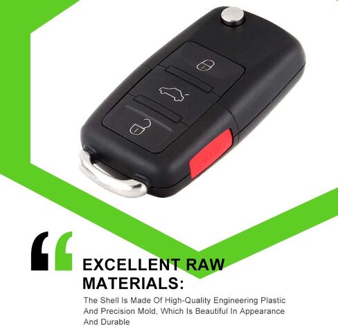 SCITOO Key Fob Keyless Entry 2005 for Volkswagen for Beetle 1.8L, 2005 for Volkswagen for Golf 1.8L, 2005 for Volkswagen for Jetta 1.8L HLO1J0959753AM HLO1J0959753DC (2 PCS) 4 buttons 315Mhz in Saudi Arabia