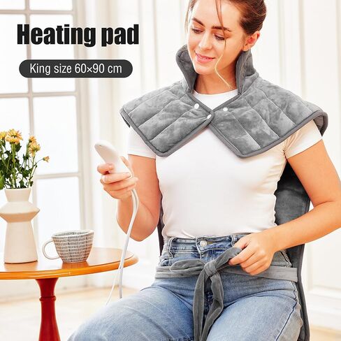 Heating Pad for Neck and Shoulders and Back,Extra Long Weighted Covered,Heating Pad for Back,Gift for Friend Lover Mom and Dad in Kuwait