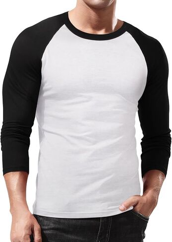 Men's Casual 3/4 Sleeve Baseball Tshirt Raglan Jersey Shirt in Saudi Arabia