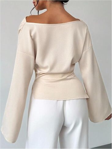Floerns Women's Elegant Draped Long Sleeve Blouse Tops Cowl Neck Office Work Shirts Business Casual Outfits in Saudi Arabia
