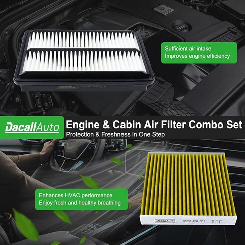 Engine & Cabin Air Filter Set for Honda Odyseey 3.5L 6Cyl V Gas (2018-2025); for Acura TLX 2.0L 4Cyl L Gas (2021-2025); Replace 80292-TF0-G01, 172205J6A10, CF11182 in Saudi Arabia