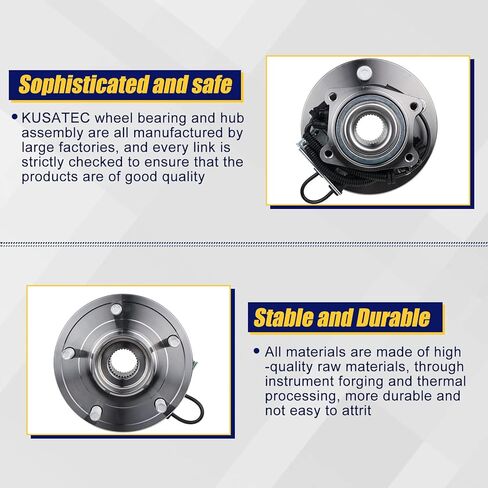 KUSATEC 513273 Front 2PCS Wheel Bearing and Hub Assembly 2CPS Compatible with Chrysler Town Country 2008-2016, VW Routan 2009-2014, Dodge Grand Caravan 2008-2016, 5 Lug Bolts w/ABS in Saudi Arabia