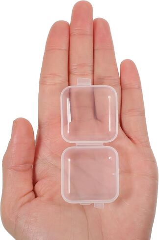 24Pcs Plastic Storage Containers, Clear Small Jewelry Box Organizer with Hinged Lid Mini Portable Square Bead Storage Box Anti Oxidation Cases for Earrings Rings Pills Crafts 1.38x1.38x0.71Inch in Saudi Arabia