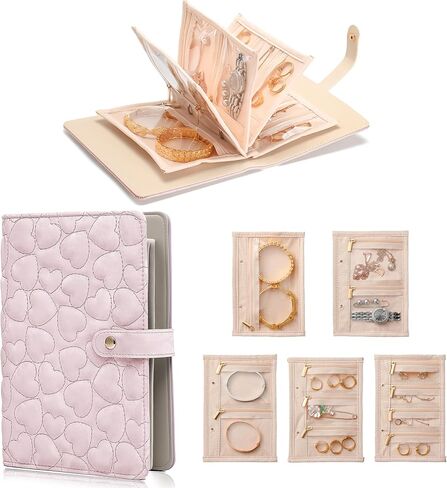 Travel Jewelry Organizer Case,Jewelry Storage Roll Bag for Women,Tangle-Free Portable Storage for Necklaces & Earrings/Rings/Bracelets,Jewelry Storage Book, Waterproof Organizer Bag in Kuwait