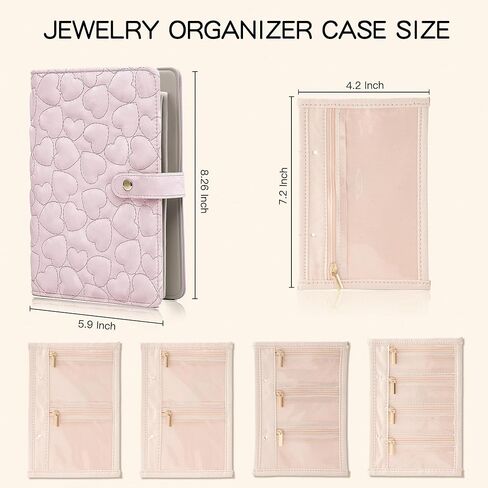 Travel Jewelry Organizer Case,Jewelry Storage Roll Bag for Women,Tangle-Free Portable Storage for Necklaces & Earrings/Rings/Bracelets,Jewelry Storage Book, Waterproof Organizer Bag in Kuwait
