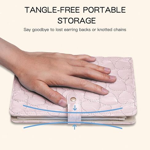 Travel Jewelry Organizer Case,Jewelry Storage Roll Bag for Women,Tangle-Free Portable Storage for Necklaces & Earrings/Rings/Bracelets,Jewelry Storage Book, Waterproof Organizer Bag in Kuwait