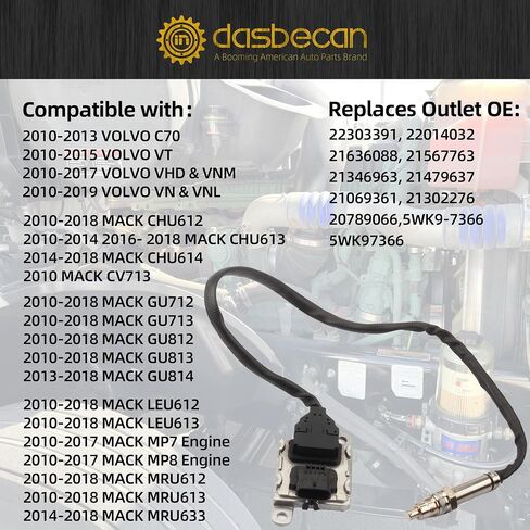 Dasbecan 22303390 Inlet Nox Sensor for Mack MP8 Volvo Truck D11 D13 D16 Nitrogen Oxide Sensor Replaces# 21479638 21567764 in Saudi Arabia