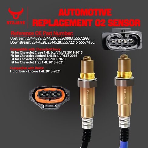 2Pcs Oxygen O2 Sensor 234-4528 234-4529, Automotive Replacement 02 Sensors Compatible with Chevrolet/Chevy for Cruze 2011-2015 1.4L L4, for Sonic 1.4L 2012-2020, for Trax 1.4L 2012-2020 in Saudi Arabia
