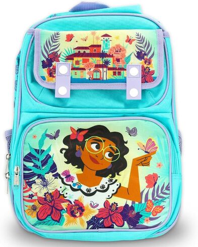 Disney Encanto Backpack for Girls - Bundle 16" Elementary School Bag with Pockets Plus Stickers, Water Bottle, More Encanto School Backpack for Kids in Saudi Arabia