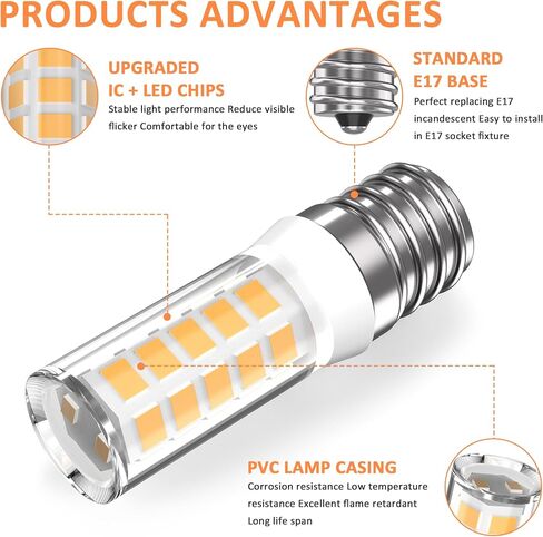 5304517886 Kei D28A Refrigerator Light Bulb Replacement,E17 led Bulb,Freezer Light Bulb 3W AC100-130V 6000K Daylight White, 2PACKS in Saudi Arabia
