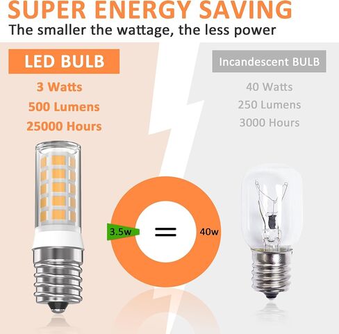 5304517886 Kei D28A Refrigerator Light Bulb Replacement,E17 led Bulb,Freezer Light Bulb 3W AC100-130V 6000K Daylight White, 2PACKS in Saudi Arabia