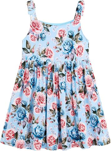 فستان فتاة من الخيزران الفسكوز بدون أكمام مع أشرطة فيونكة وفساتين للفتيات الصغيرات والأطفال الصغار in Kuwait