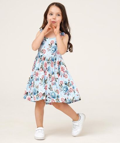 فستان فتاة من الخيزران الفسكوز بدون أكمام مع أشرطة فيونكة وفساتين للفتيات الصغيرات والأطفال الصغار in Kuwait