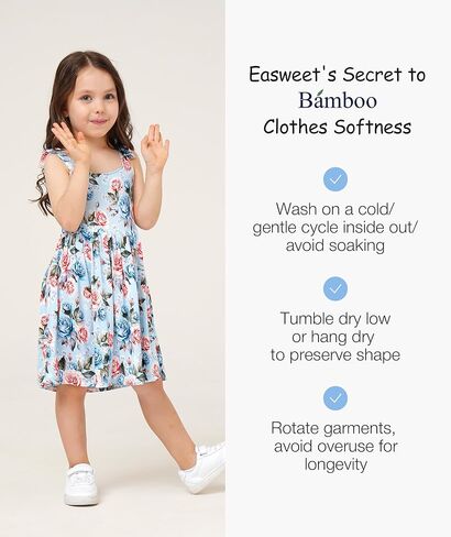 فستان فتاة من الخيزران الفسكوز بدون أكمام مع أشرطة فيونكة وفساتين للفتيات الصغيرات والأطفال الصغار in Kuwait