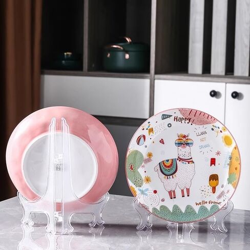3PCS Dish Display Stand Transparent Dishes Plate Racks Foldable Plastic Displays Stand Photo Frame Holder Kitchen (Clear,3 Inches) in Saudi Arabia