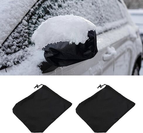 2PCS Car Side Mirror Covers, Winter Car Accessories, Auto Rearview Protection Cover, Universal Waterproof Snow Mirror Cover Car Exterior Accessories Compatible with Cars Trucks (Black, 2PCS) in Saudi Arabia