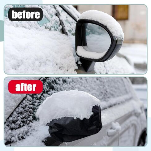 2PCS Car Side Mirror Covers, Winter Car Accessories, Auto Rearview Protection Cover, Universal Waterproof Snow Mirror Cover Car Exterior Accessories Compatible with Cars Trucks (Black, 2PCS) in Saudi Arabia