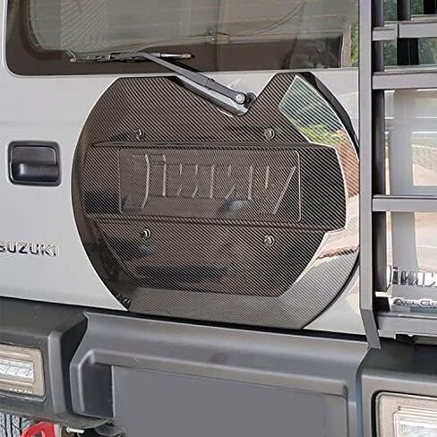 غطاء إطار احتياطي لسوزوكي جيمي JB64 جيمي سييرا JB74 غطاء البوابة الخلفية إطار حذف غطاء لوحة التنعيم الأجزاء الخارجية ملحقات تصميم مخصص 2019-2025 (كربون) in Kuwait