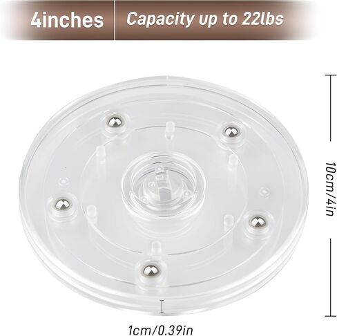 2 Pack 4" Lazy Susan Turntable Acrylic Ball Bearing Rotating Tray for Spice Rack Table Cake Kitchen Pantry Decorating TV Laptop Computer Monitor in Kuwait