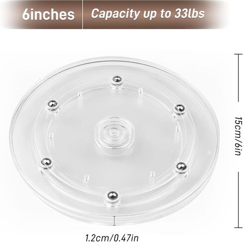 2 Pack 4" Lazy Susan Turntable Acrylic Ball Bearing Rotating Tray for Spice Rack Table Cake Kitchen Pantry Decorating TV Laptop Computer Monitor in Kuwait