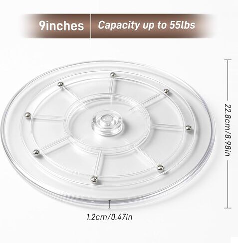2 Pack 4" Lazy Susan Turntable Acrylic Ball Bearing Rotating Tray for Spice Rack Table Cake Kitchen Pantry Decorating TV Laptop Computer Monitor in Kuwait