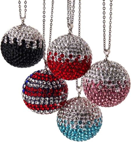 Garneck Rhinestone Car Hanging Pendant Car Rear View Mirror Ball Ornament Interior Hanging Decoration Auto Crystal Pendant Decoration (US Flag) in Saudi Arabia