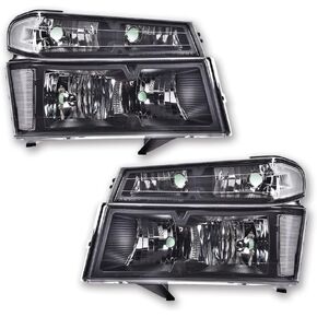 مصابيح أمامية PIT66 LED DRL، متوافقة مع 2004-2012 Chevy Colorado/2004-2012 GMC Canyon/2006 Isuzu i-280 i-350/2007-2008 Isuzu i-290 i-370 عدسات دخانية سوداء عاكسة شفافة in Kuwait