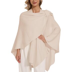 Women's Crossover Shawl Wraps Open Front Poncho Cape Elegant Loop Shawls Travel Shawls for Fall Winter in Saudi Arabia
