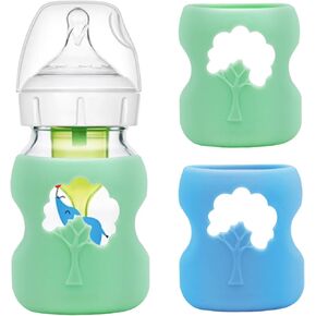 3 Pack Anti Breakage Baby Bottle Holder, Silicone Sleeves for Dr. Brown's Natural Glass Baby Bottles, Anti Flow Sleeve for Infant Bottles (5 Ounce) in Saudi Arabia
