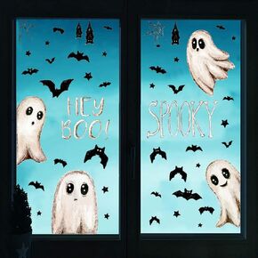 3 أوراق ملصقات نافذة شبح الهالوين للنوافذ الزجاجية، ملصقات نافذة شبح الخفافيش المتوهجة في الظلام، ملصقات نافذة شبح لاصقة لاصقة للمدرسة والمنزل والمكتب ومستلزمات حفلات الهالوين in Kuwait