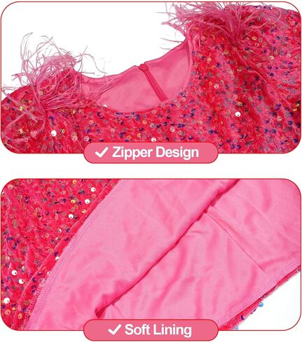 Girls Sequin Dress Short Sleeve Prom Party Formal School Graduations Fancy Dresses Size 4-12 in Saudi Arabia