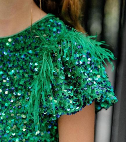 Girls Sequin Dress Short Sleeve Prom Party Formal School Graduations Fancy Dresses Size 4-12 in Kuwait