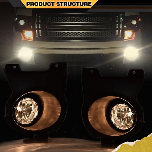 مجموعة مصابيح الضباب متوافقة مع 2011 2012 2013 2014 Ford F150 مصد الضباب مصابيح القيادة مع مفتاح/قوس/مصابيح (عدسة دخانية) in Saudi Arabia