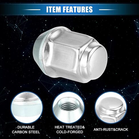 5 Pcs Wheel Lug Nuts Compatible for Ford Focus for Dodge Grand Caravan, Durable M12 x 1.5 Carbon Steel Silver Tone Tire Lugnuts in Saudi Arabia