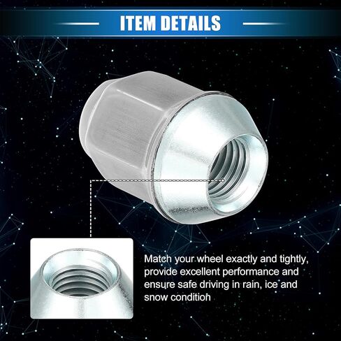 5 Pcs Wheel Lug Nuts Compatible for Ford Focus for Dodge Grand Caravan, Durable M12 x 1.5 Carbon Steel Silver Tone Tire Lugnuts in Saudi Arabia