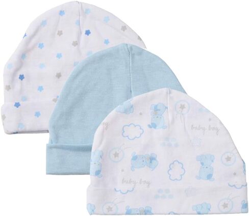 Newborn Baby Soft Cotton Organic Cap and Mitten Set Sunny Hatsfor Hospital Baby Boy and Girl(0-6 Months) in Kuwait