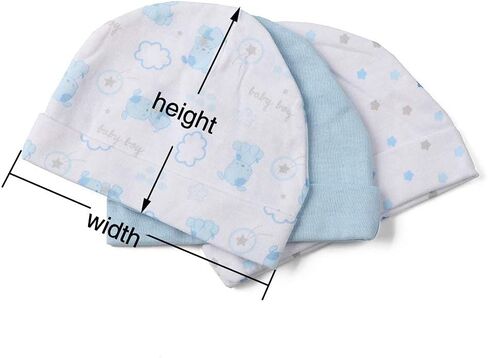 Newborn Baby Soft Cotton Organic Cap and Mitten Set Sunny Hatsfor Hospital Baby Boy and Girl(0-6 Months) in Kuwait