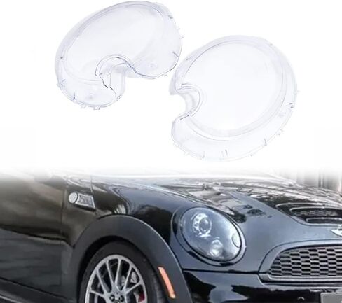 1 زوج واضح العلوي كشافات غطاء للعدسات PC شل استبدال ل 2009-2013 BMW Mini R56 كوبر 63127270023 63127270024 in Saudi Arabia