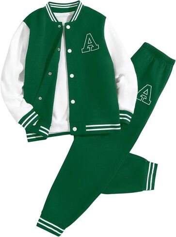 طقم سترات وسراويل من قطعتين من ملابس الأولاد من SweatyRocks مطبوع عليها حروف ملونة in Kuwait