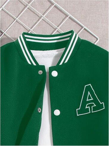 طقم سترات وسراويل من قطعتين من ملابس الأولاد من SweatyRocks مطبوع عليها حروف ملونة in Kuwait